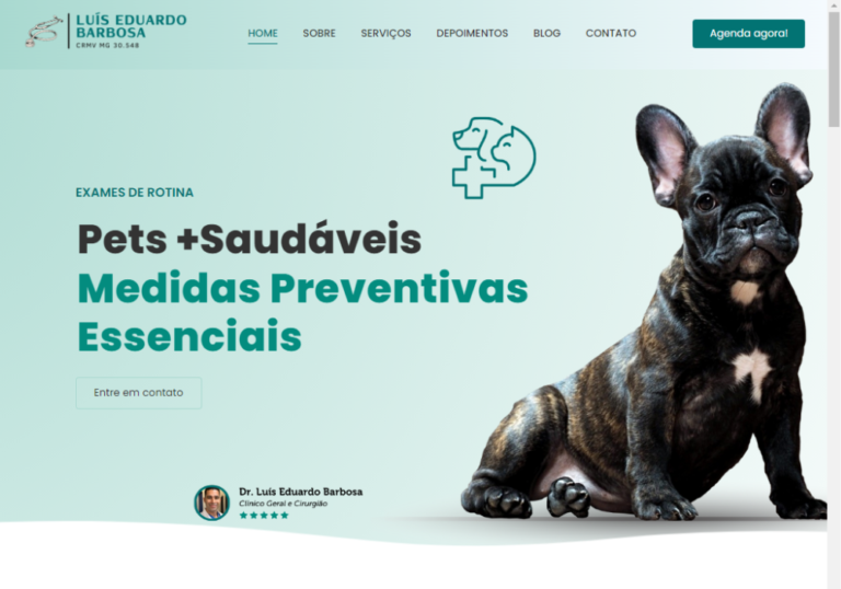 Modelo de Site Veterinário